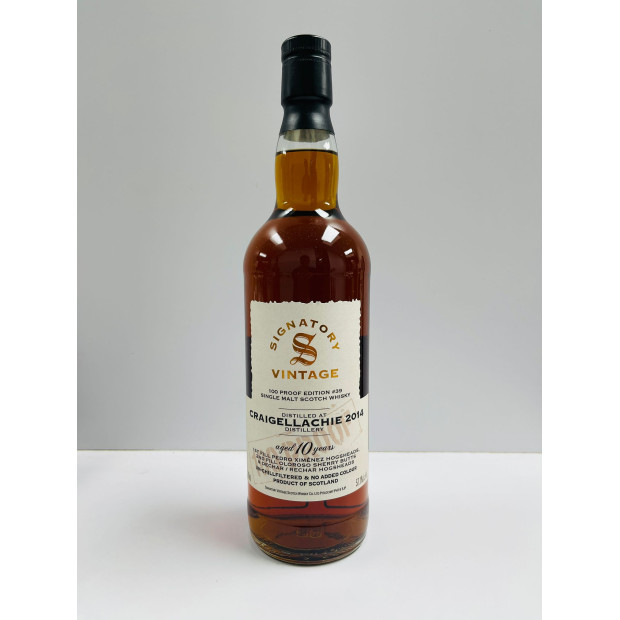 Craigellachie 10 Year Old 2014 1st Fill PX Hogsheads & 2nd Fill Oloroso Sherry Butts Signatory Vintage 100 Proof Edition #39 Speyside Single Malt Scotch Whisky 70cl 57.1%